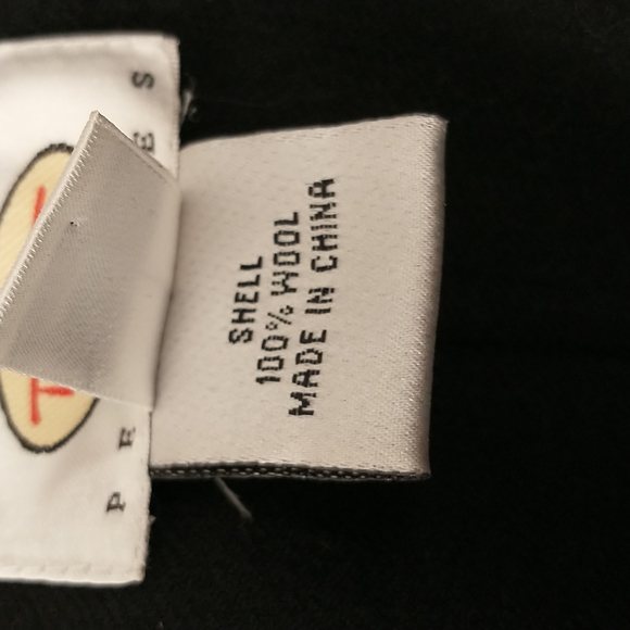 Black Wool Lightweight Jacket Wide Collar Pockets Classy Classic 6P Quality EUC - Picture 8 of 12